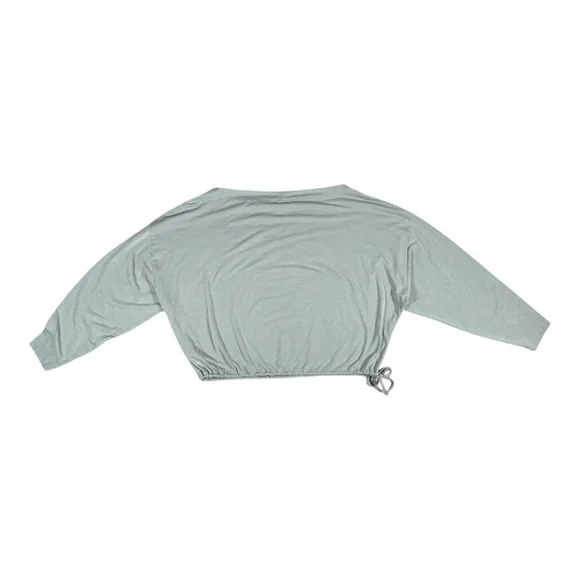 Athleta Boatneck Cinched Waistband Top Green Size Medium - Picture 2 of 5